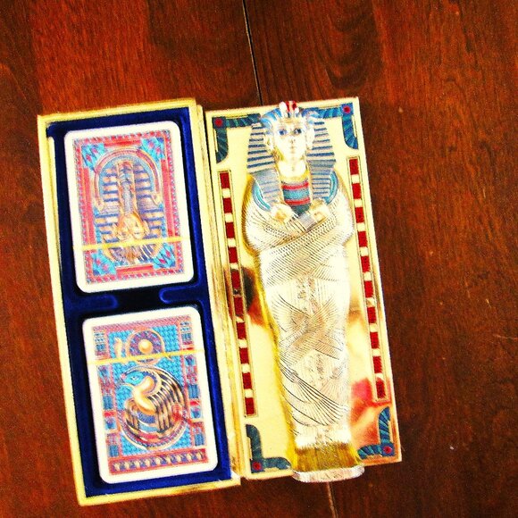 Vtg NWOT The Treasures of Tutankhamuh Card Box handpainted. Limited Edition - Picture 13 of 15